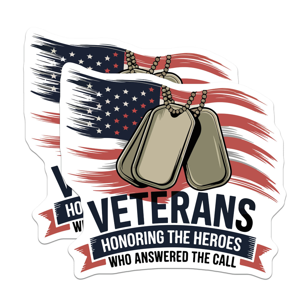 (2 Pack) Veterans Day Magnets - Military Appreciation Decor - Honoring Heroes USA Flag - 5 Inches On Longest Side - Thick Durable Magnet - Made in USA - MAG36447