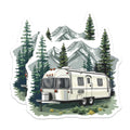 (2 Pack) Airstream Camper Magnets - Mountain Pine Forest - Retro Travel Trailer Decor - 5 Inches On Longest Side - Thick Durable Magnet - Made in USA - MAG37603