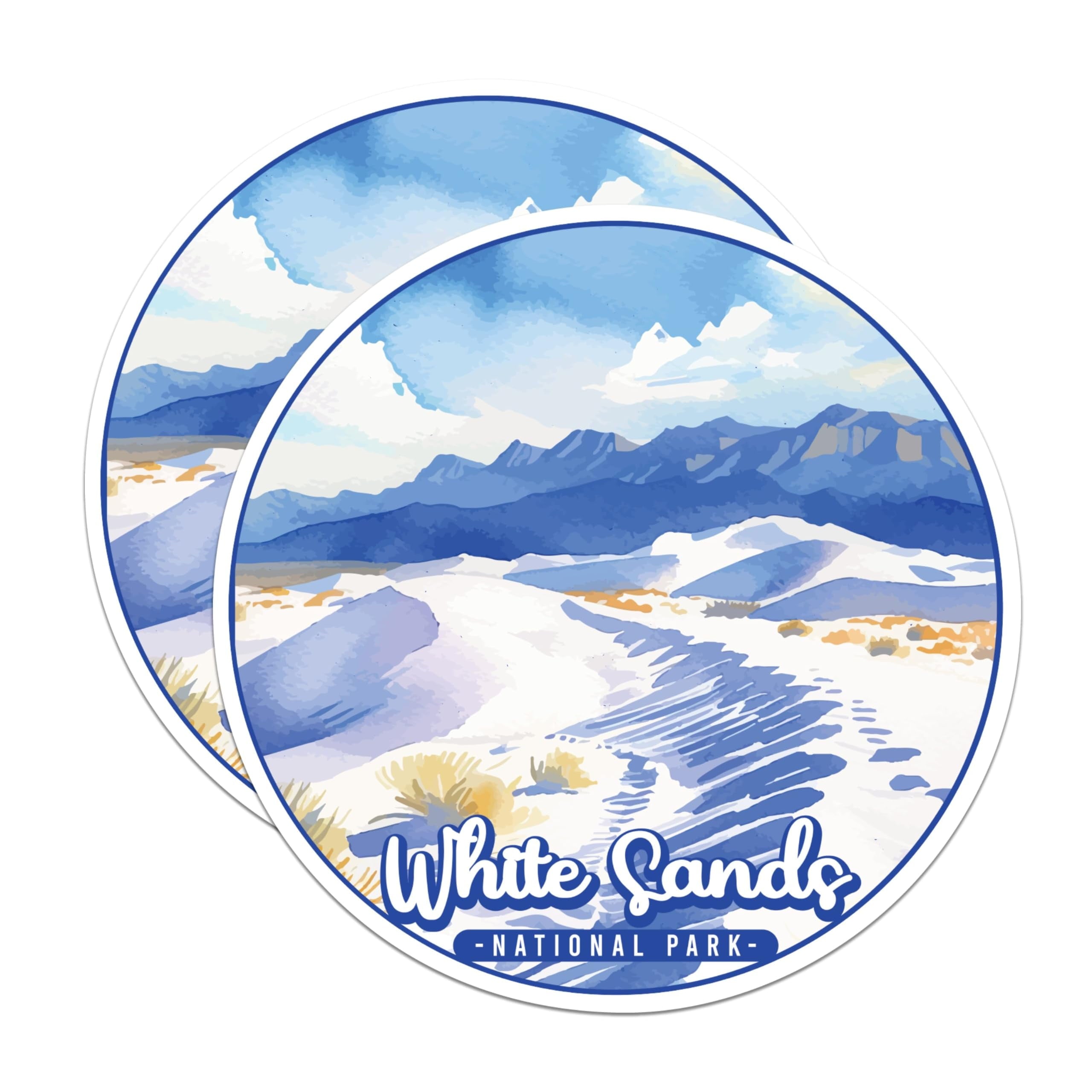 (2 Pack) White Sands National Park Bumper Magnet - US National Park - Choose from 63 Parks - 5" On Longest Side - Decal for Car Bumper, Laptop, Water Bottle, Wall, and Window - MAG1612