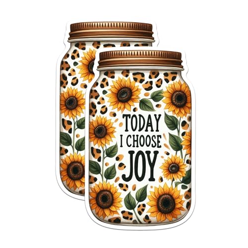 (2 Pack) Inspirational Quote Stickers - Sunflower Stickers - Motivational Stickers - 5" On Longest Side - Sticks to Any Smooth Flat Surface - Made in USA - BMCS2893