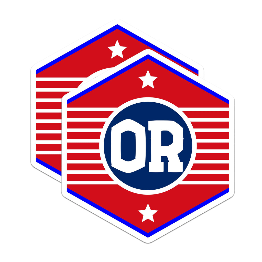 (2 Pack) OR Initial Magnets - Monogram Magnet - Letter OR - American Flag Magnets - 5" On Longest Side - Premium Magnet - for Cars, Refrigerators, Toolboxes, Lockers - Made in USA - MAG17721