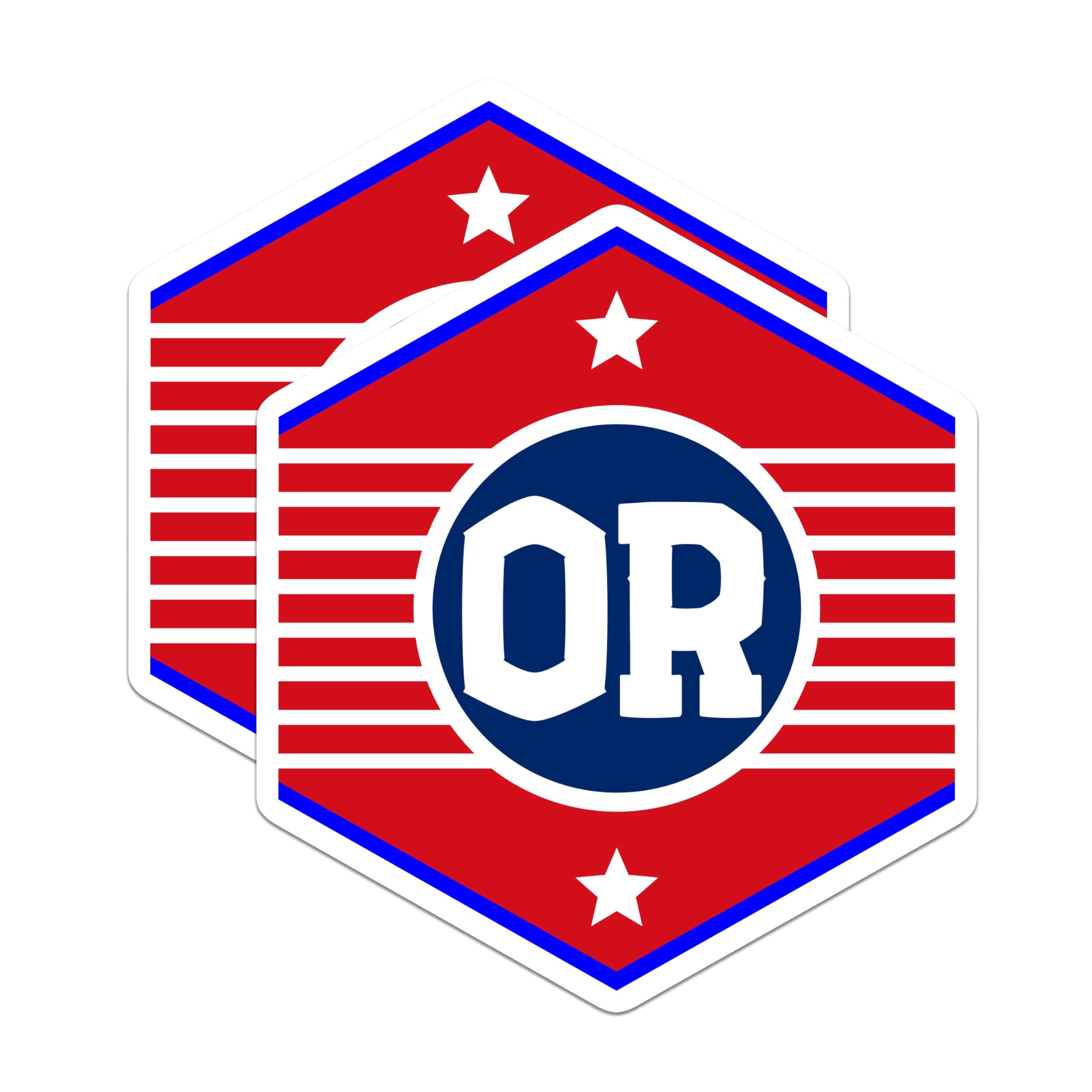 (2 Pack) OR Initial Magnets - Monogram Magnet - Letter OR - American Flag Magnets - 5" On Longest Side - Premium Magnet - for Cars, Refrigerators, Toolboxes, Lockers - Made in USA - MAG17721