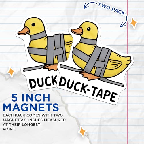 (2 Pack) Cute Duck Kitchen Decor Magnet - 5" On Longest Side - Sticks to Smooth Flat Surfaces - Made in USA - MAG9532
