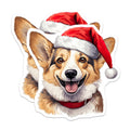 (2 Pack) Corgi Christmas Magnets - Santa Hat Dog Decor - Holiday Pet Owner Item - 5 Inches On Longest Side - Thick Durable Magnet - Made in USA - MAG25992