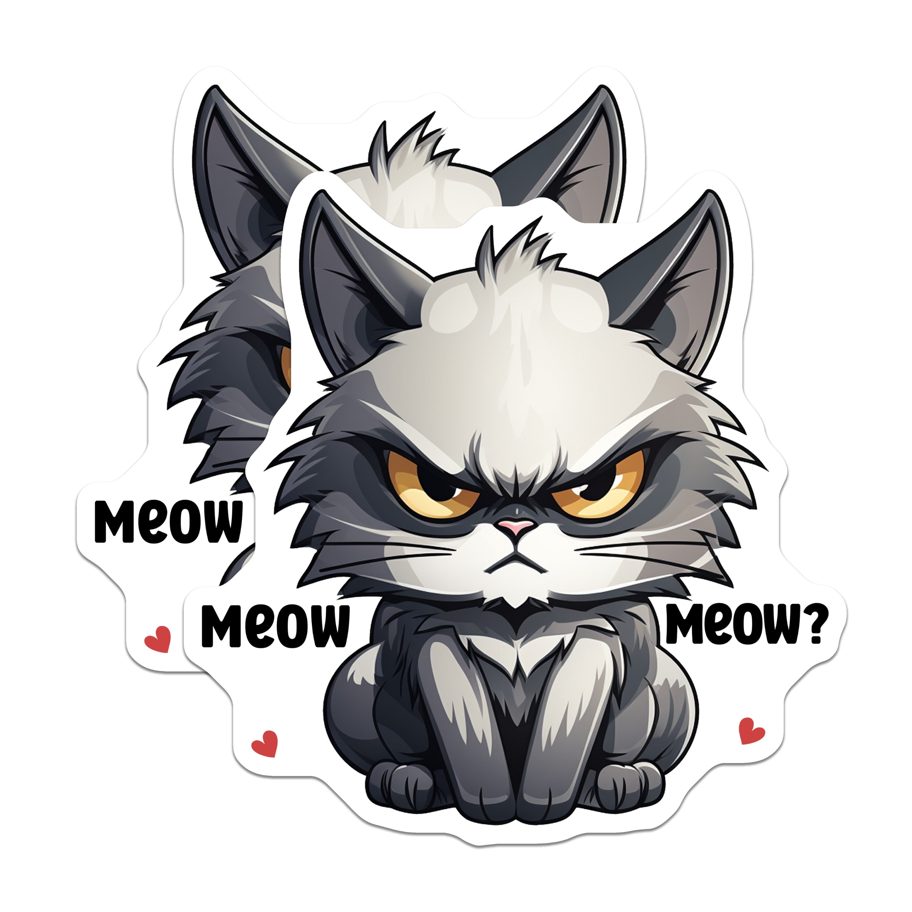 (2 Pack) Grumpy Cat Magnets - Funny Feline Decor - Sarcastic Kitten - Pet Owner Fridge Whiteboard Accessory - 5 Inches On Longest Side - Thick Durable Magnet - Made in USA - MAG37044