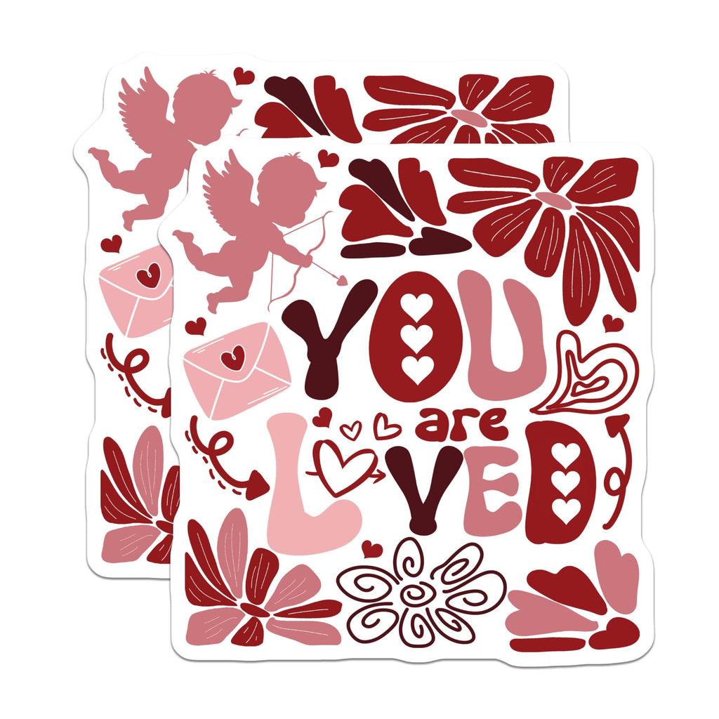 (2 Pack) You are Loved Magnets - Cupid Heart Magnets - Romantic Love Fridge Magnets Decor - 5" On Longest Side - for Cars, Refrigerators, Toolboxes, Lockers - Made in USA MAG3618