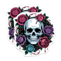 (2 Pack) Skull Rose Magnets - Gothic Floral Art Decor - Macabre Aesthetic Fridge Magnets - Dark Academia Locker Accessory - 5 Inches On Longest Side - Thick Durable Magnet - Made in USA - MAG21660