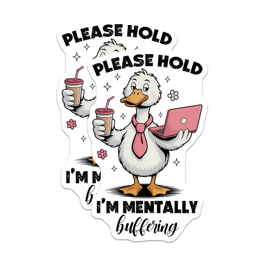(2 Pack) Duck Magnets - Funny Mental Buffering Magnet - Laptop Lover Magnet - 5" On Longest Side - Premium Magnet - for Cars, Refrigerators, Toolboxes, Lockers - Made in USA - MAG15649