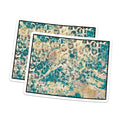 (2 Pack) Abstract Art Magnets - Teal and Beige Decor - Modern Fridge Magnets - 5" On Longest Side - Premium Magnet - for Cars, Refrigerators, Toolboxes, Lockers - Made in USA - MAG17774