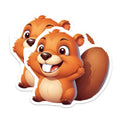 (2 Pack) Cute Squirrel Magnets - Happy Cartoon Animal Fridge Locker Decor - Woodland Critter Nursery Kitchen Accent - 5 Inches On Longest Side - Thick Durable Magnet - Made in USA - MAG37261