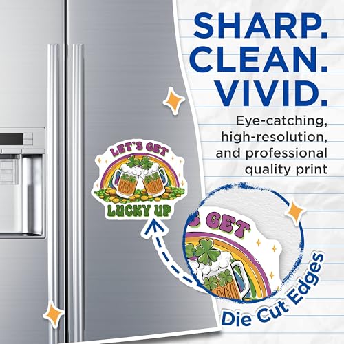 (2 Pack) Let's Get Lucky Up Magnets Magnets - St. Patrick's Day Decor - 5" On Longest Side - Made in USA - Sticks to Refrigerators & Metal Surfaces - MAG8412