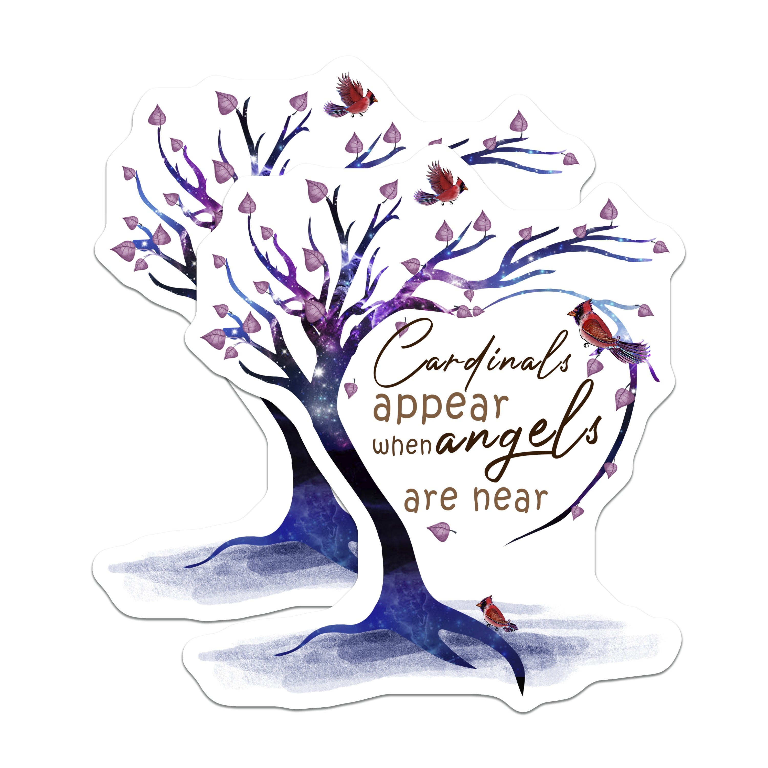 (2 Pack) Cardinal Memorial Magnets - Angel Remembrance Symbol - Sympathy for Loss of Loved One - 5 Inches On Longest Side - Thick Durable Magnet - Made in USA - MAG37405
