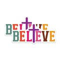 (2 Pack) Believe Cross Magnets - Christian Faith Decor - Inspirational Affirmation for Home - 5 Inches On Longest Side - Thick Durable Magnet - Made in USA - MAG30819