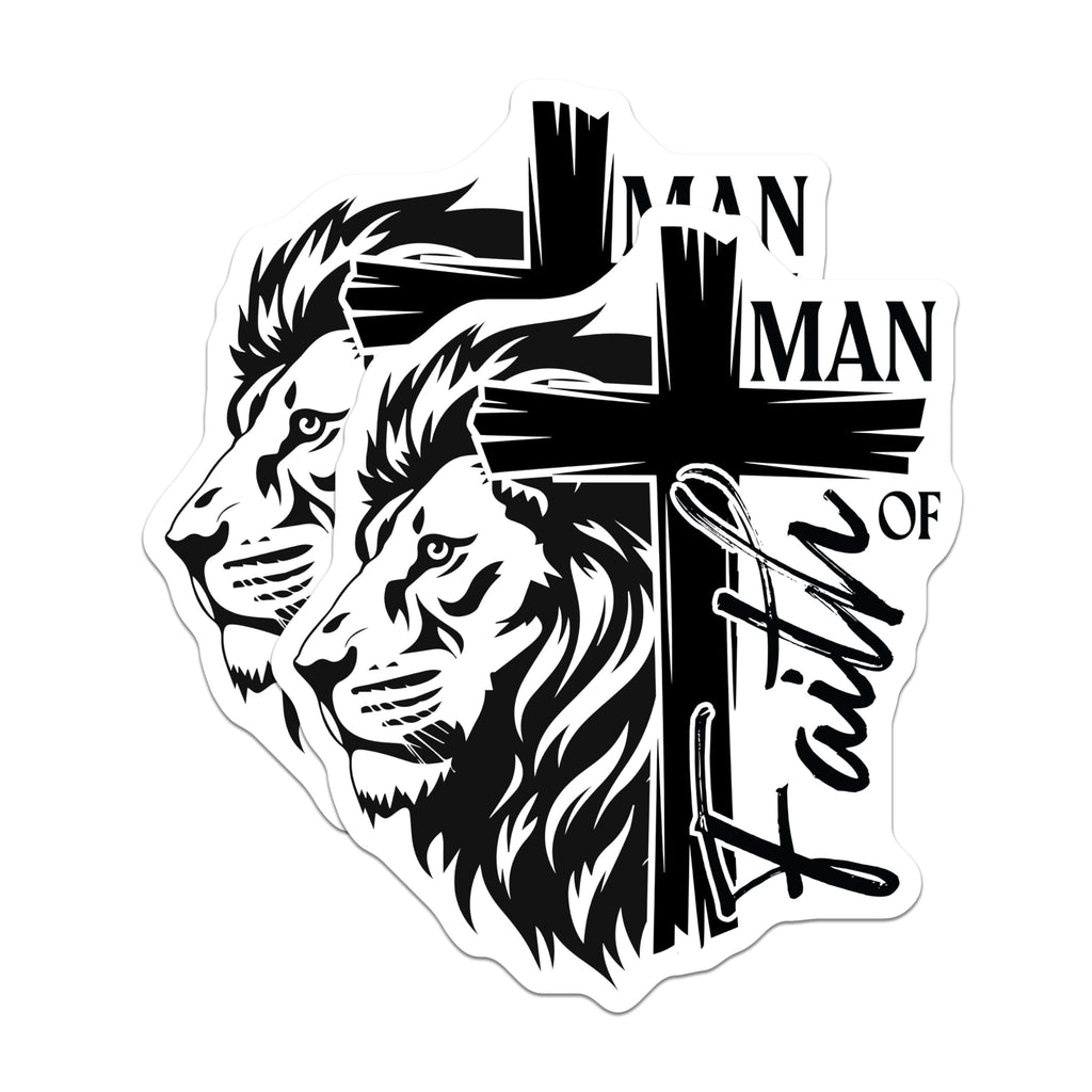 (2 Pack) Man of Him Magnets - Christian Lion Cross - Religious Faith Decor for Men - 5 Inches On Longest Side - Thick Durable Magnet - Made in USA - MAG28185