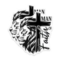 (2 Pack) Man of Him Magnets - Christian Lion Cross - Religious Faith Decor for Men - 5 Inches On Longest Side - Thick Durable Magnet - Made in USA - MAG28185