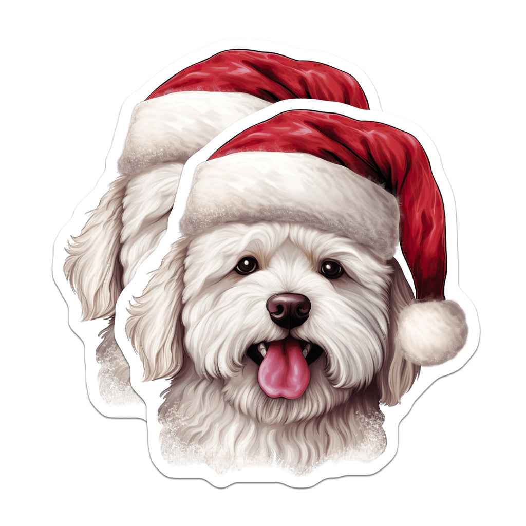(2 Pack) Santa Dog Magnets - Christmas Puppy Decor - Pet Lover Holiday - 5 Inches On Longest Side - Thick Durable Magnet - Made in USA - MAG30037