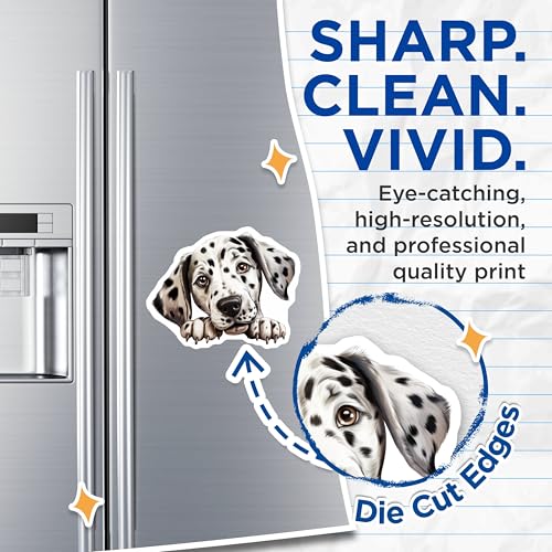 (2 Pack) Cute Puppy Dog Face Magnet - Adorable Animal Lover Decor - 5" On Longest Side - Sticks to Smooth Flat Surfaces - Made in USA - MAG9949