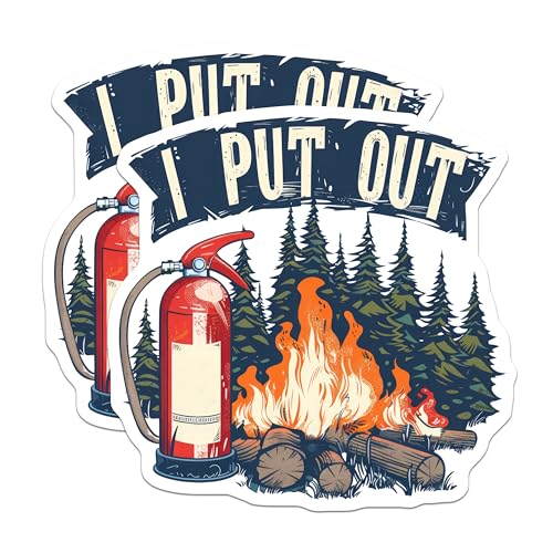 (2 Pack) I Put Out Magnets - Funny Firefighter - Fire Safety - Fire Department Decor - 5" On Longest Side - for Cars, Fridges, Toolboxes - Made in USA - MAG6695