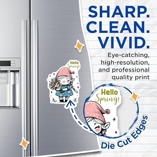 (2 Pack) Spring Gnome Magnets - Hello Spring Decor - Seasonal Decorations - 5" On Longest Side - for Cars, Fridges, Toolboxes - Made in USA - MAG8000