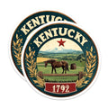 (2 Pack) Kentucky Horse Magnets - State Seal Art - Bourbon Barrel Decor - 5" On Longest Side - Premium Magnet - for Cars, Refrigerators, Toolboxes, Lockers - Made in USA - MAG14807