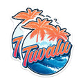 (2 Pack) Tuvalu Magnets - Tropical Island Decor - Wave and Palm Tree Refrigerator Magnet - 5" On Longest Side - Premium Magnet - for Cars, Refrigerators, Toolboxes, Lockers - Made in USA - MAG18116