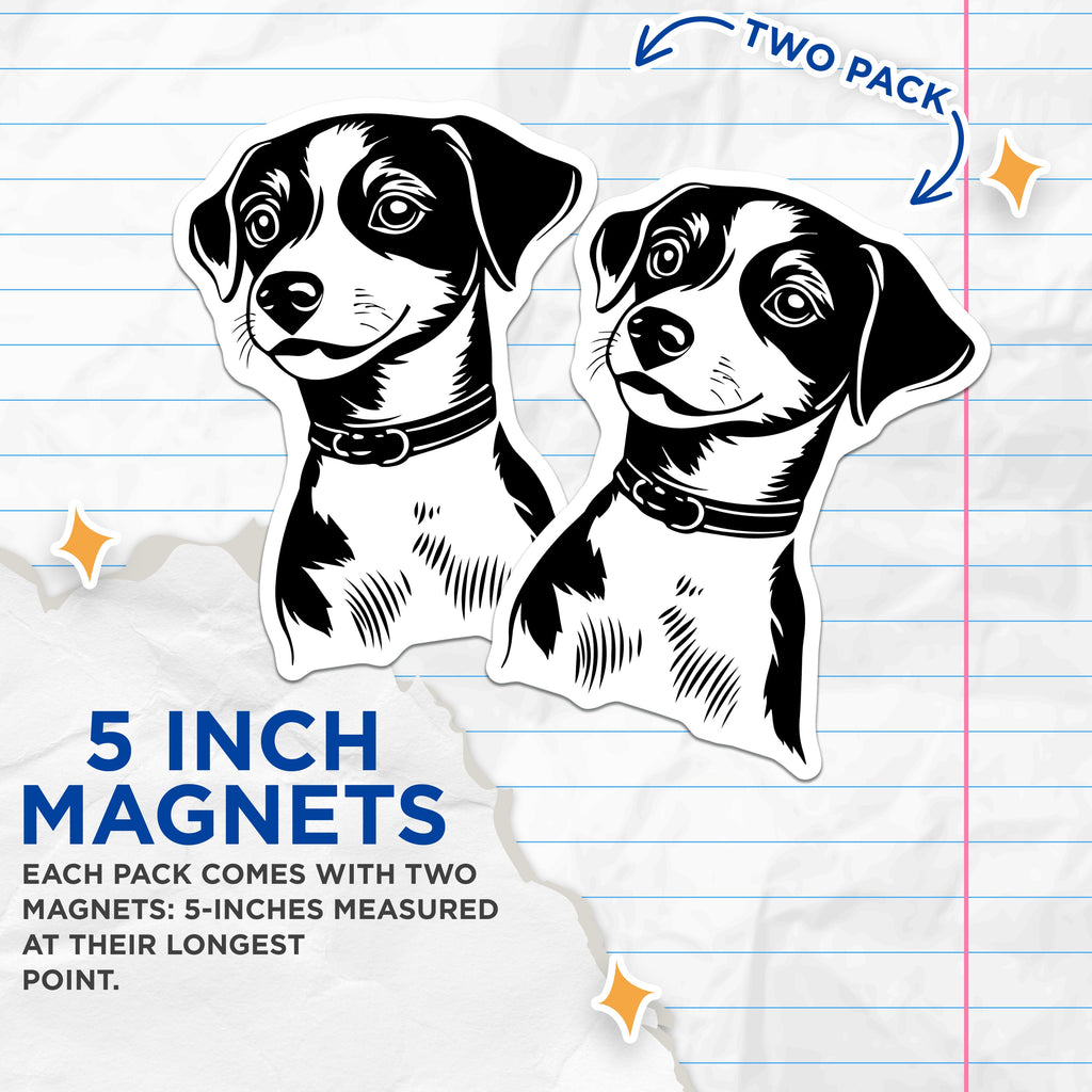 (2 Pack) Beagle Dog Magnets - Minimalist Pet Art - Dog Mom Kitchen Decor - 5 Inches On Longest Side - Thick Durable Magnet - Made in USA - MAG36648