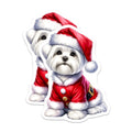 (2 Pack) Christmas Dog Magnets - Santa Maltese Decor - Holiday Pet Accessory - 5 Inches On Longest Side - Thick Durable Magnet - Made in USA - MAG26771
