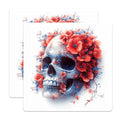 (2 Pack) Ethereal Floral Skull Magnets - Romantic Goth Decor - Unique Kitchen Accent - 5 Inches On Longest Side - Thick Durable Magnet - Made in USA - MAG28635