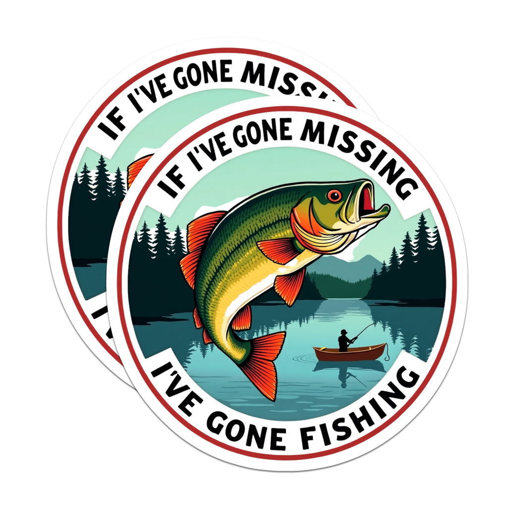 (2 Pack) Funny Fishing Magnets - Outdoorsman Refrigerator Decor - Gone Fishing Quote Saying - 5 Inches On Longest Side - Thick Durable Magnet - Made in USA - MAG39858