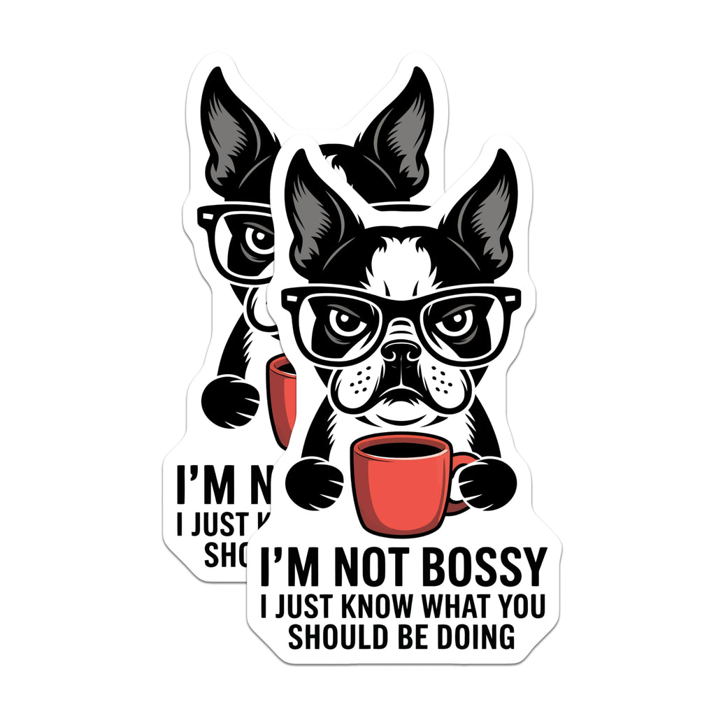 (2 Pack) Boston Terrier Coffee Magnets - Funny Witty Dog Lover Humor Decor - Sarcastic Pet Parent Refrigerator Statement - 5 Inches On Longest Side - Thick Durable Magnet - Made in USA - MAG21177