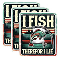 (3 Pack) Fishing Decals - Funny Fisherman Decals - I Fish Therefore I Lie - 3 Inches On Longest Side - Easy Peel & Apply - Made in USA - 3MCS1467
