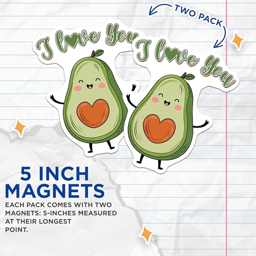 (2 Pack) I Love You Magnets Magnets - 5" On Longest Side - Made in USA - Sticks to Refrigerators & Metal Surfaces - MAG8379