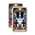 (2 Pack) The Border Collie Stickers - Cute Doggo Stickers - Floral Dog Decals - 5" On Longest Side - Sticks to Smooth Flat Surfaces - Made in USA - BMCS4785