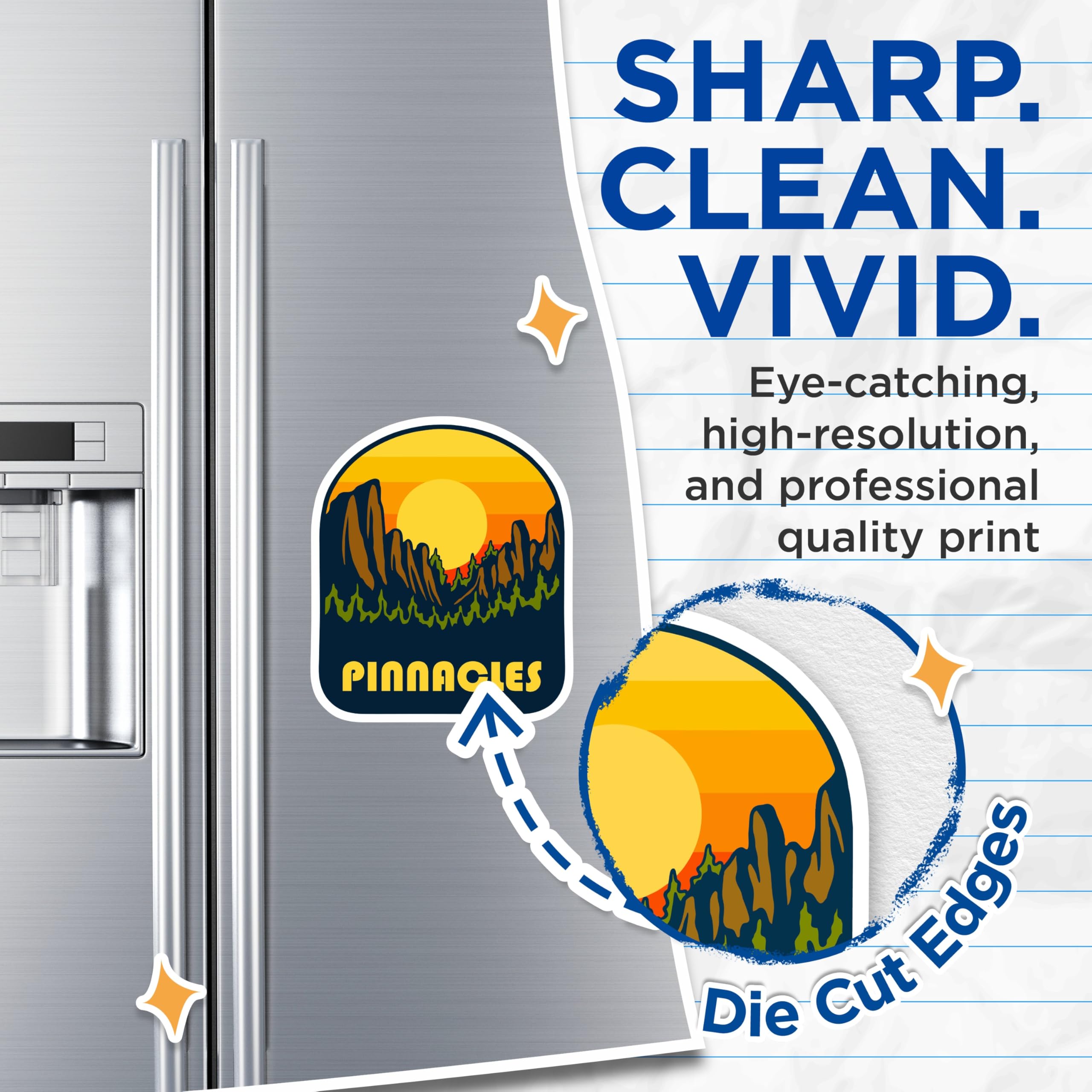 (2 Pack) Pinnacles National Park Magnets - Sunset Landscape - Fridge Decor - 5" On Longest Side - Premium Magnet - for Cars, Refrigerators, Toolboxes, Lockers - Made in USA - MAG17428