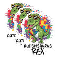 (3 Pack) Autism Awareness Decals - Autism T Rex - Autism Puzzle Heart - 3 Inches On Longest Side - Easy Peel & Apply - Made in USA - 3MCS7184
