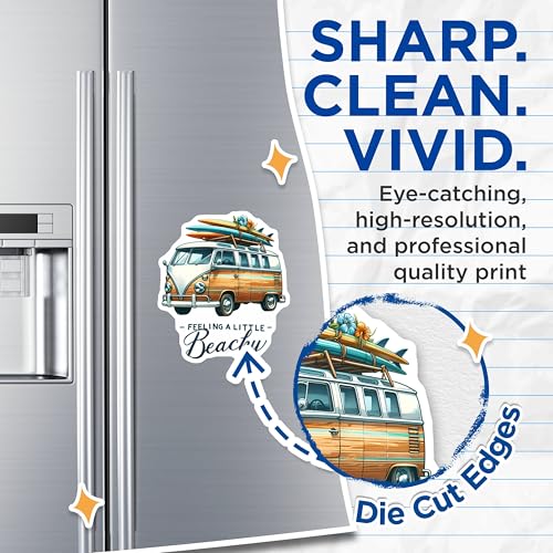 (2 Pack) Retro Van Surfboard Magnets Magnets - Beach Vibe Decor - Summer Adventure Accessories - 5" On Longest Side - Made in USA - Sticks to Refrigerators & Metal Surfaces - MAG9292