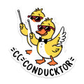 (2 Pack) Funny Cartoon Duck Stickers - Music Conductor Stickers - Cool Duck Illustration Stickers - 5" On Longest Side - Sticks to Smooth Flat Surfaces - Made in USA - BMCS9528