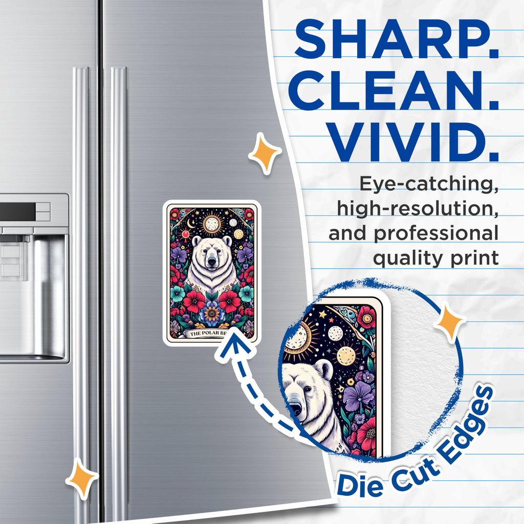 (2 Pack) Polar Bear Magnets - Colorful Animal Design - Nature Theme - 5" On Longest Side - for Cars, Fridges, Toolboxes - Made in USA - MAG4483