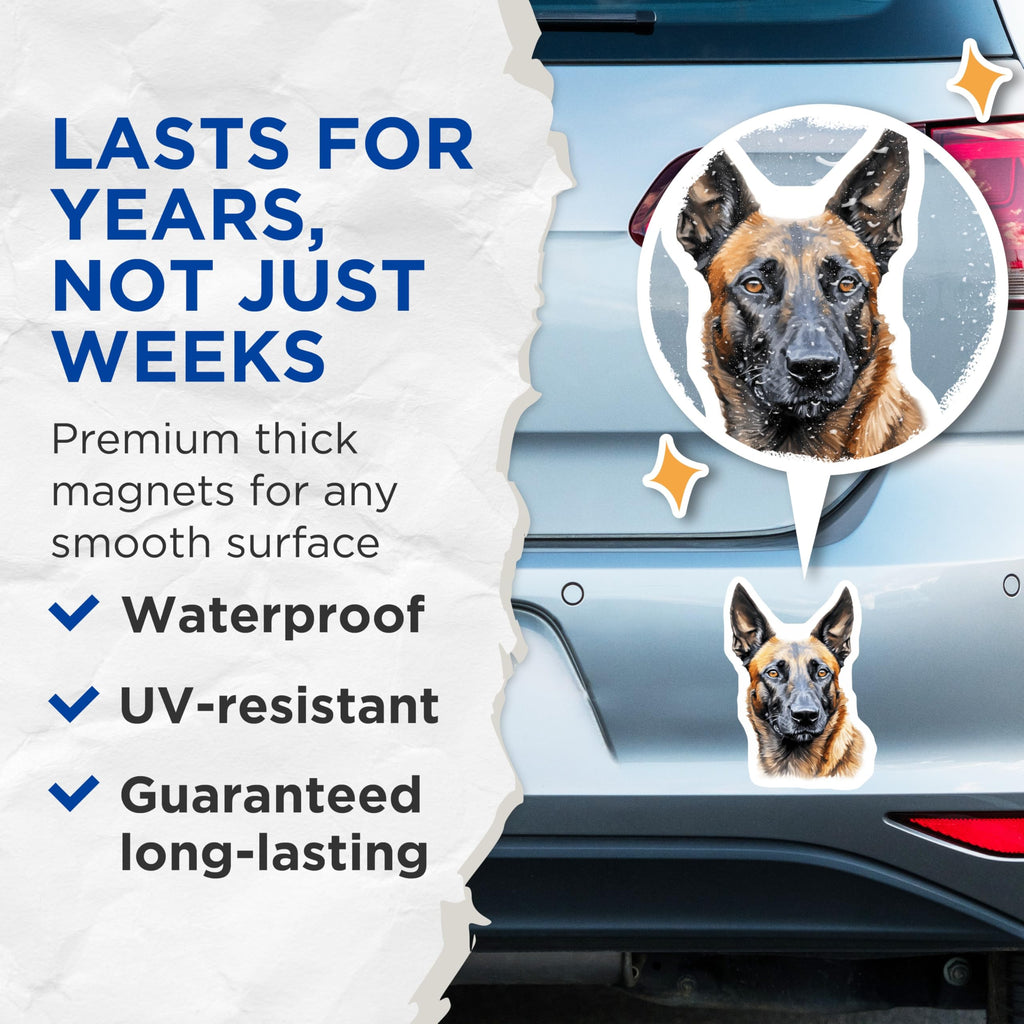 (2 Pack) German Shepherd Magnets - Dog Lover Decor - Pet Parent Present - 5 Inches On Longest Side - Thick Durable Magnet - Made in USA - MAG26350