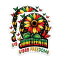 (2 Pack) Juneteenth Magnets - 1865 Freedom - Sunflower Design - 5" On Longest Side - for Cars, Fridges, Toolboxes - Made in USA - MAG7372