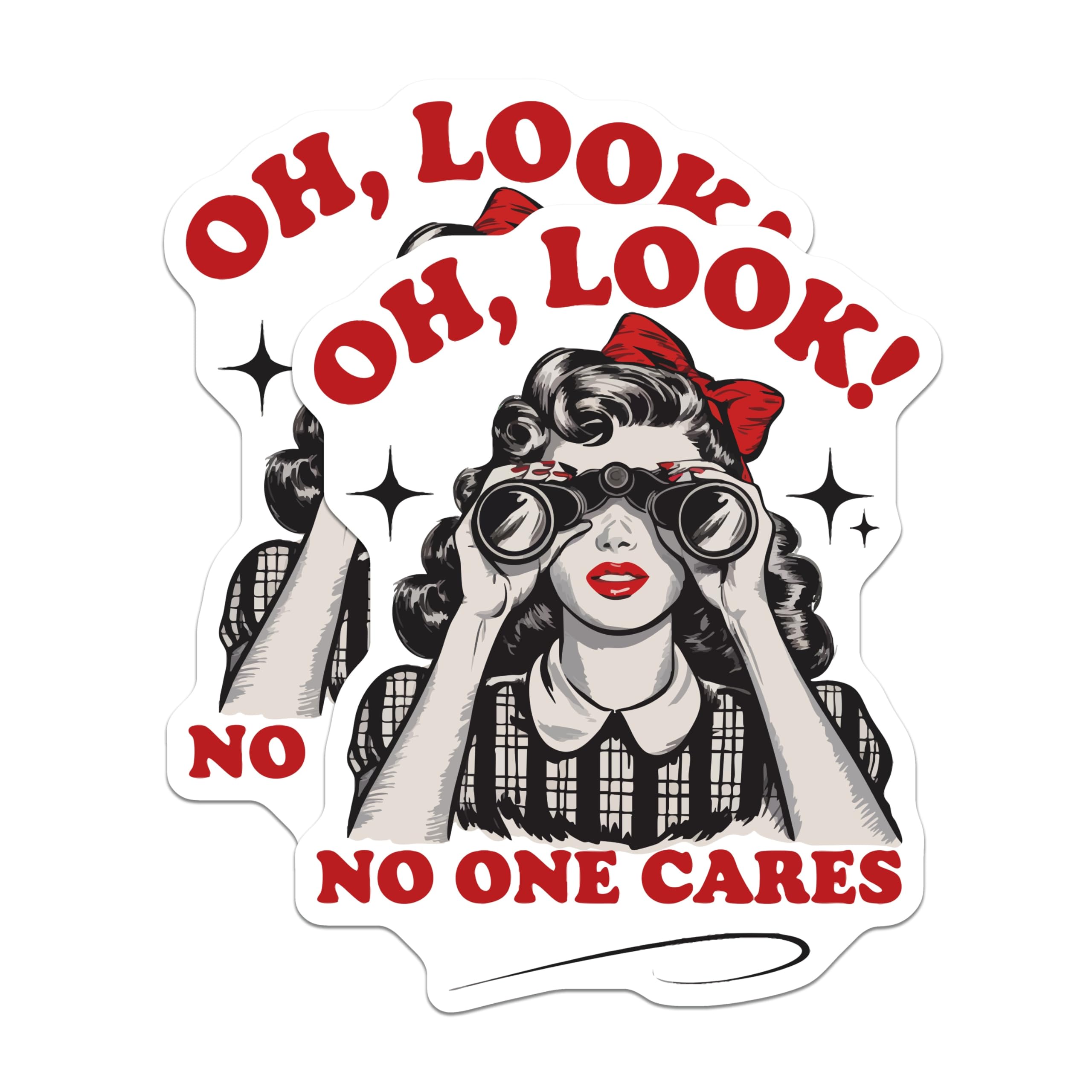 (2 Pack) Sassy Quote Magnets - Pinup Girl Humor Decor - No One Cares Refrigerator Magnets - 5 Inches On Longest Side - Thick Durable Magnet - Made in USA - MAG21279