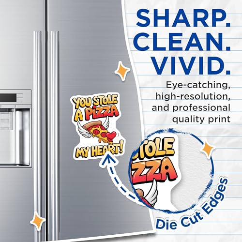 (2 Pack) You Stole A Pizza My Heart Magnets - Funny Kitchen - Cute Refrigerator Art - Unique Pizza Lovers Gifts - 5" On Longest Side - for Cars, Fridges, Toolboxes - Made in USA - MAG4617
