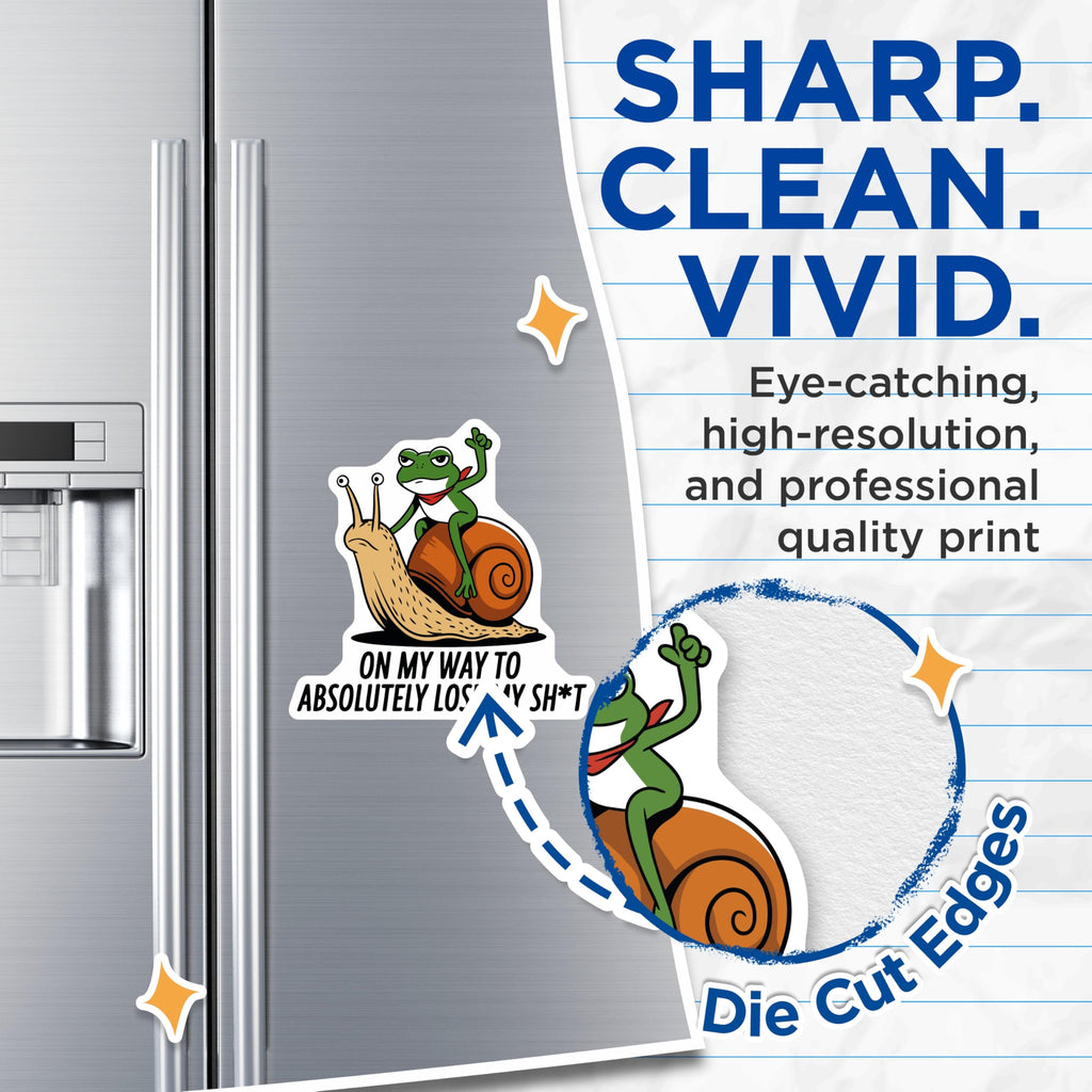 (2 Pack) Funny Frog Magnets - Snail Rider - Novelty Fridge Magnets - 5" On Longest Side - Premium Magnet - for Cars, Refrigerators, Toolboxes, Lockers - Made in USA - MAG16846