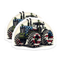 (2 Pack) American Tractor Magnets - USA Farm Equipment - Patriotic Country Decor - 5" On Longest Side - Premium Magnet - for Cars, Refrigerators, Toolboxes, Lockers - Made in USA - MAG15313