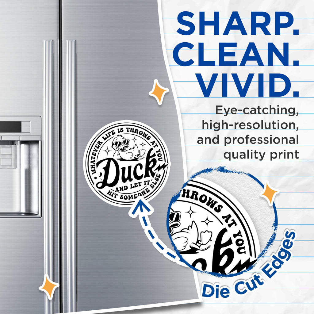 (2 Pack) Funny Duck Magnets - Sarcastic Quotes - Refrigerator Magnet Set - 5" On Longest Side - Premium Magnet - for Cars, Refrigerators, Toolboxes, Lockers - Made in USA - MAG16065