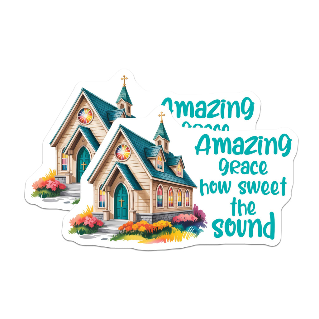 (2 Pack) Amazing Grace Magnets - Christian Church Decor - Inspirational Home Decor - 5" On Longest Side - Premium Magnet - for Cars, Refrigerators, Toolboxes, Lockers - Made in USA - MAG14491