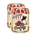 (2 Pack) Cowboy Poker Magnets - Western Playing Card Art - Wild West Casino Decor - Rodeo Dice Game Room Fridge Accents - 5 Inches On Longest Side - Thick Durable Magnet - Made in USA - MAG22367