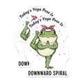 (2 Pack) Yoga Frog Stickers - Downward Spiral Pose - Funny Animal Stickers - 5" On Longest Side - Sticks to Smooth Flat Surfaces - Made in USA - BMCS15963