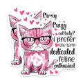 (2 Pack) Crazy Cat Lady Stickers - Funny Cat Quotes Stickers - Cute Cat Enthusiast Stickers - 5" On Longest Side - Sticks to Smooth Flat Surfaces - Made in USA - BMCS4338