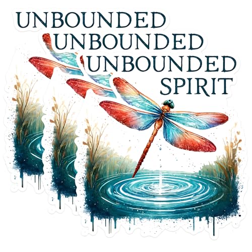 (3 Pack) Dragonfly Decals - Unbounded Spirit Sticker - Laptop Decal - 3 Inches On Longest Side - Easy Peel & Apply - Made in USA - 3MCS1515